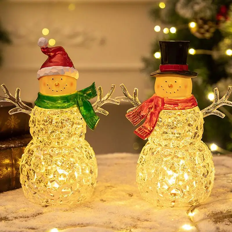 Snowman Night Light Christmas Snowman Lamp Novelty Lamp Christmas Decorations Nursery Nightlight For Bedroom Living Room