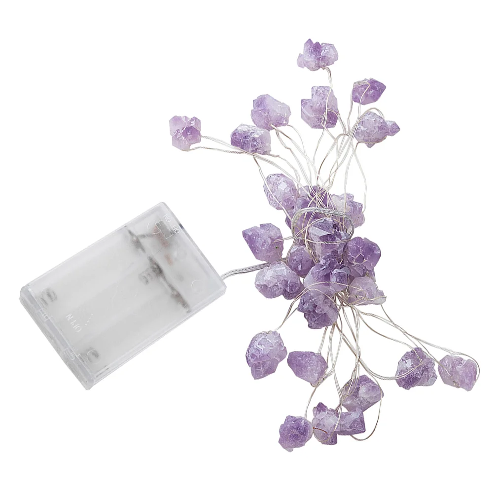 Fairy Light Garden Lightstrip Amethyst String for Decoration Decorate Unique Hanging Pendant Violet Party Indoor