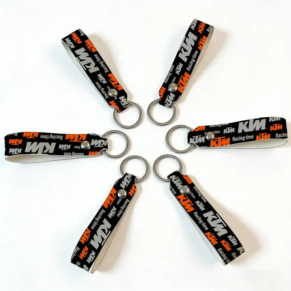 For KTM High Quality PU Leather Moto Keychain Vintage Style Key Pendant For Scooter Motocross