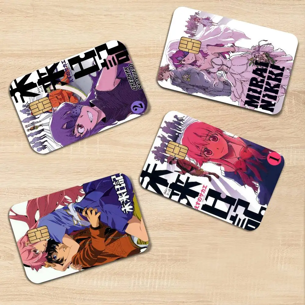 Anime Figure Mirai Nikki The Future Diary Anmie Sticker Film Skin Cover for Credit Card Debit Bank Card Front