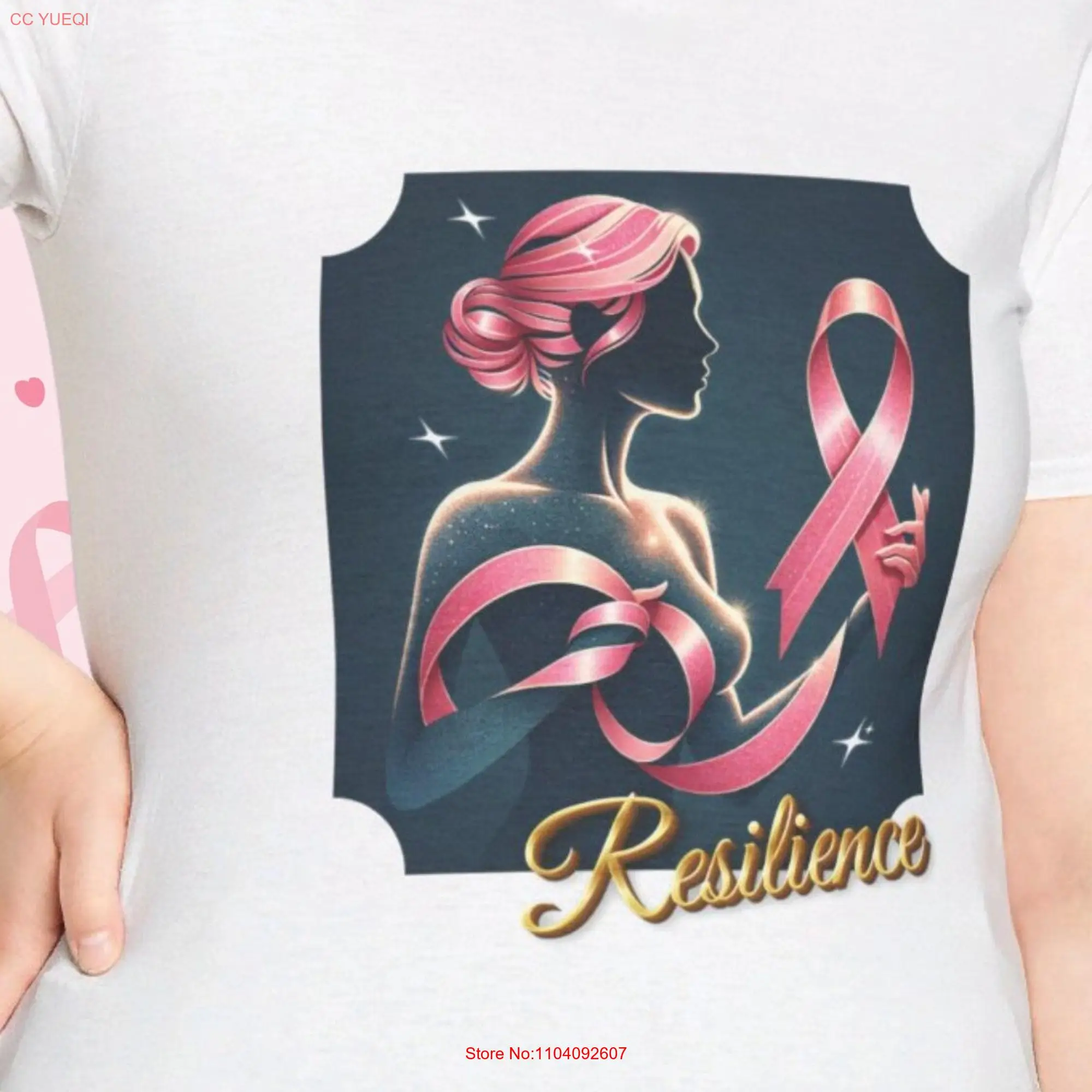 Resilience Breast Cancer T Shirt Pink Ribbon Women's Inspirational Fighter Survivor long or short sleeves