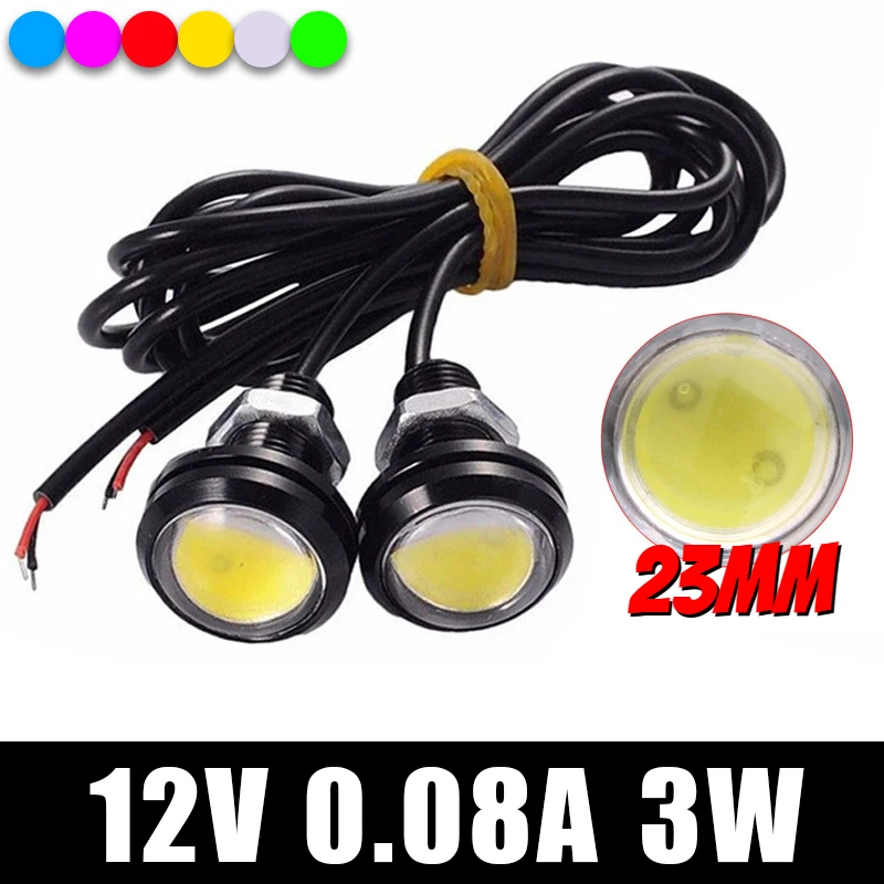 2PCS 23MM Car Eagle Eye DRL LED Daytime Running Lights Motorcycle Backup Reversing Parking Signal Auto Lamps Car Styling 12V