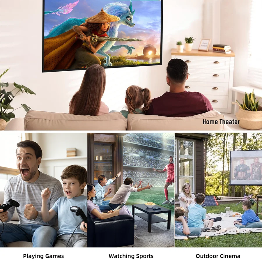 2025 New 4K Ultra HD Projector, Built in Android System, 5G WiFi Connection to Phone Screen Projection, Compact and Portable, Su