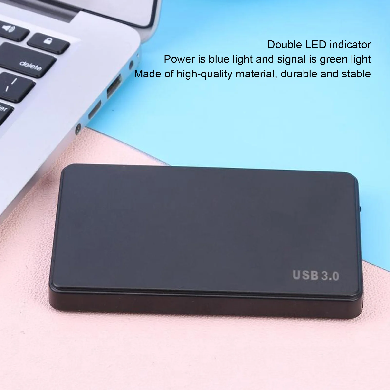 Serial Port SSD Box 5.0Gbps USB 3.0 Drive Disk Case Hibernation Lightweight Portable Automatically Wake Up for Office for Home