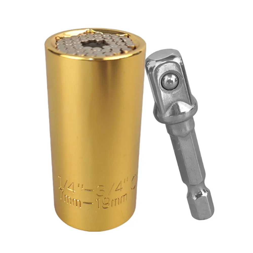 

Universal Socket Wrench Extension Rod Set 7-19mm Multi-Purpose Electric Hand Drill Screw Tool with 3/8" Hex Shank Connector