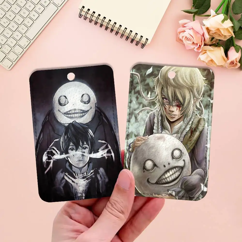 N-Nier R-Replicant Emil Dark Premium PU Leather Card for Daily Use Holder Card Case with Metal Carabiner Customizable Design