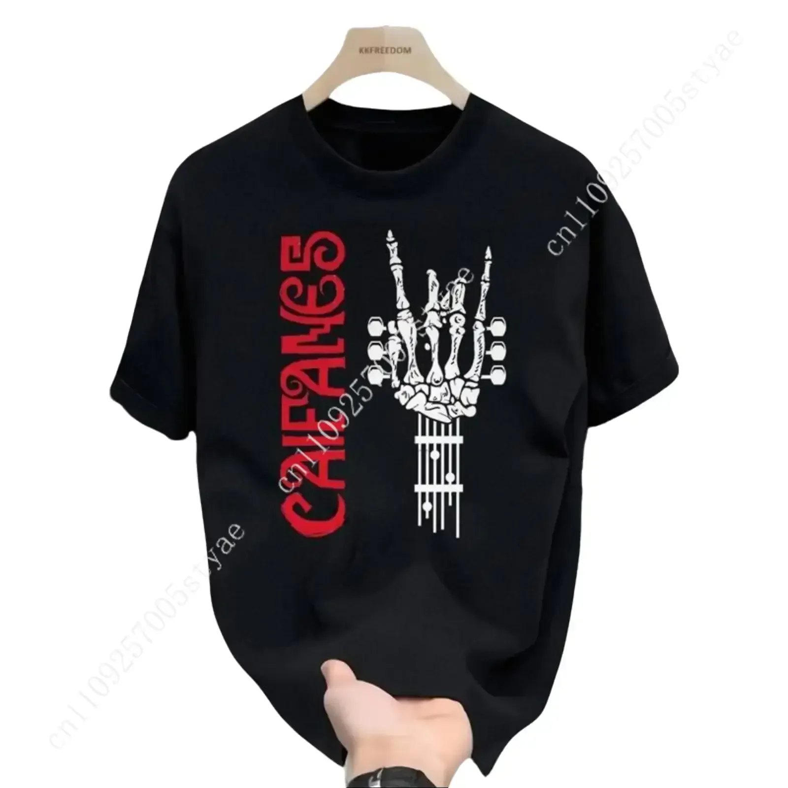 100% Cotton High Quality Unisex T-shirt - Rock The Silence Caifanes Group, Skull Print Graphic Tee, Round Neck, Casual Jersey Fa