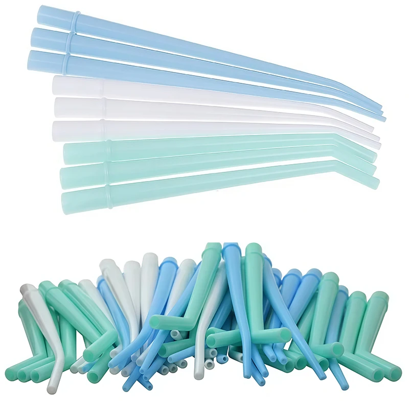 25Pcs Disposable Dentistry Curved Saliva Ejector Tips Dental Surgical Suction Aspirator Straws Dentist Clinic Tools 1/4 1/8 1/16