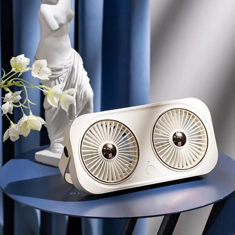 Двойной питьевой двойной для головки вентилятор беспроводной настольный вентилятор Mini Mute Fean 3 Скорость ветра N58D