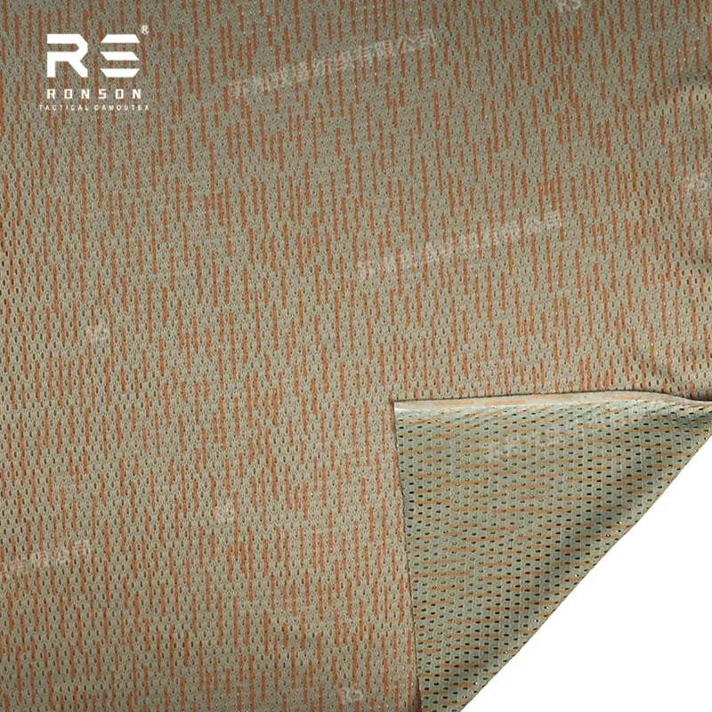 East German 1965 Strichmuster Camouflage Mesh 120gsm Light Weight Polyester Printed Mesh Fabric Soft Tactical Face Mask Scarf view 2