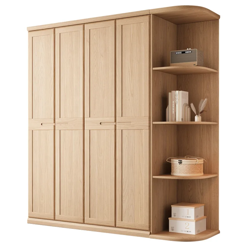 

Solid wood wardrobe modern simple cabinet ash wood two doors three doors four doors bedroom home assembly large wardrobe