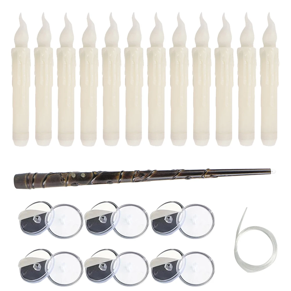 6.69in الشموع عديمة اللهب مع عصا عن بعد عيد الميلاد الديكور الشموع المزيفة الكهربائية 12 قطعة للمنزل الزفاف عيد ميلاد الديكور