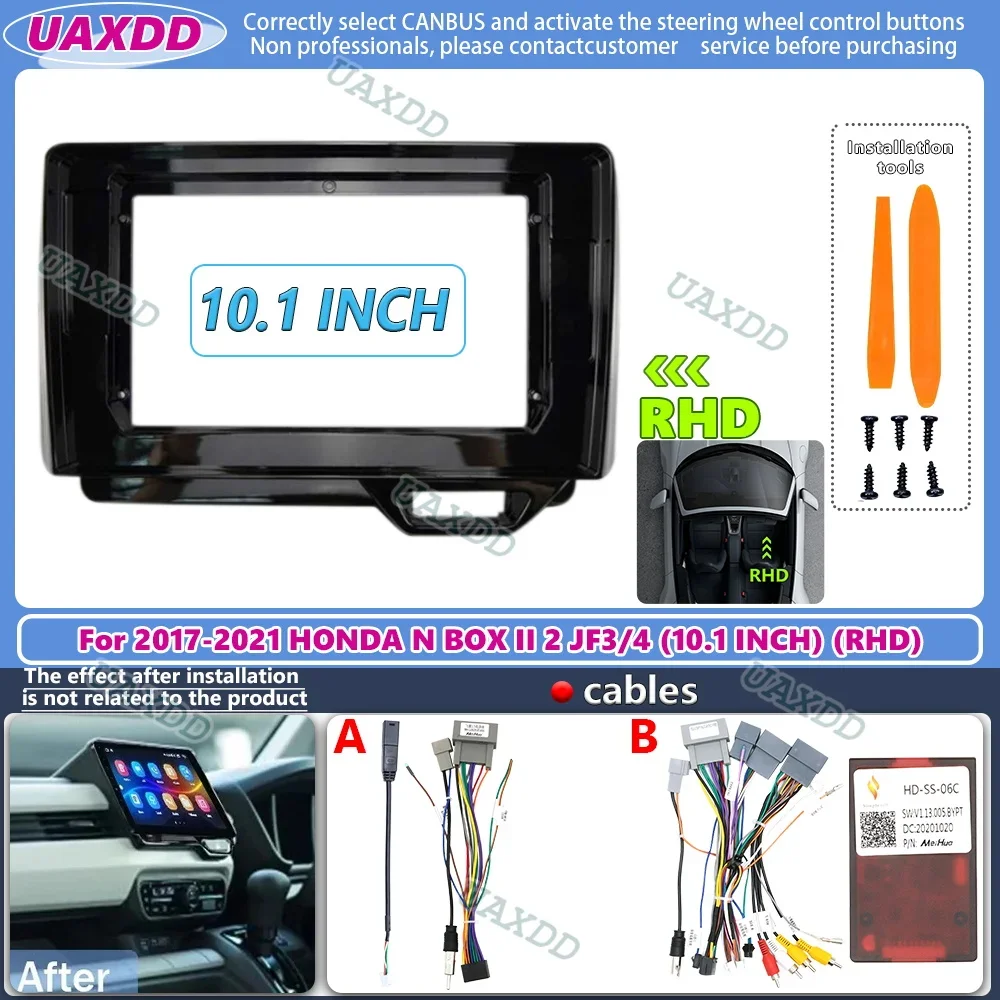 

10.1 Inch For 2017 HONDA N-BOX N BOX II 2 JF3 4 Radio Car Android MP5 CD Player Casing Frame 2 Din Fascia Install Dash Kit cable