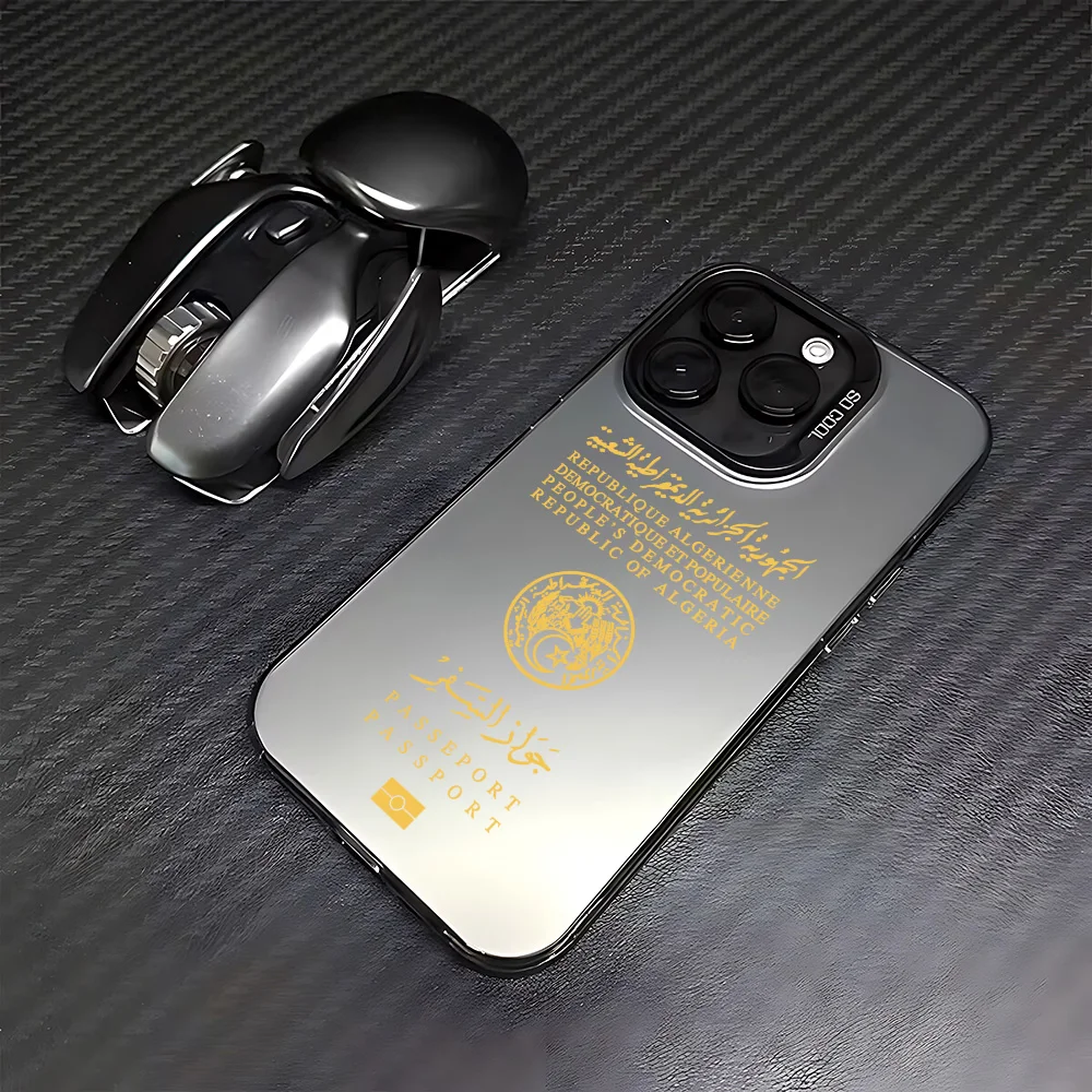 Algeria Passport Phone Case For iPhone 16 15 14 13 12 11 mini Pro Max X XR XSMAX 8 7 Plus Anti Fall Matte Back Cover