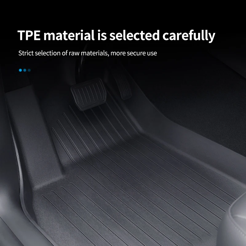 6PCS Floor Mats for Tesla Model Y Highlad3 Double Layer 3D TPE Menis Carpet Velvet Waterproof Washable Two Layers Car Floor Pads
