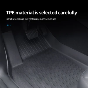 テスラモデル用の6PCSフロアマットy highlad3二重層3d tpe menisカーペットベルベット防水洗える2層カーフロアパッド 12ベストセールスカーラグ-6