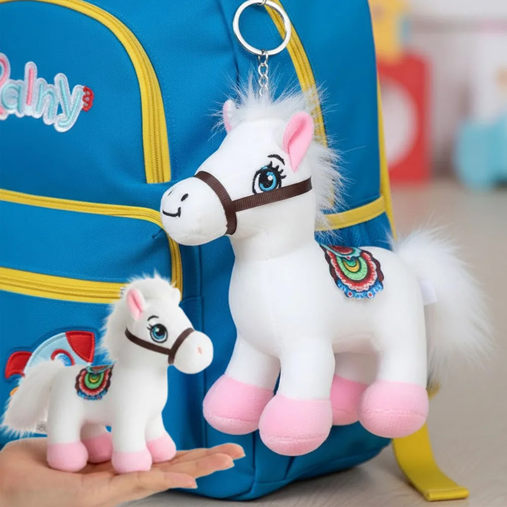 1-20PCS Leuke Paard Pluche Sleutelhanger voor Jaar van het Paard Childrens Nieuwjaar Gift Bag Decoratie Verjaardagscadeau Zodiac speelgoed