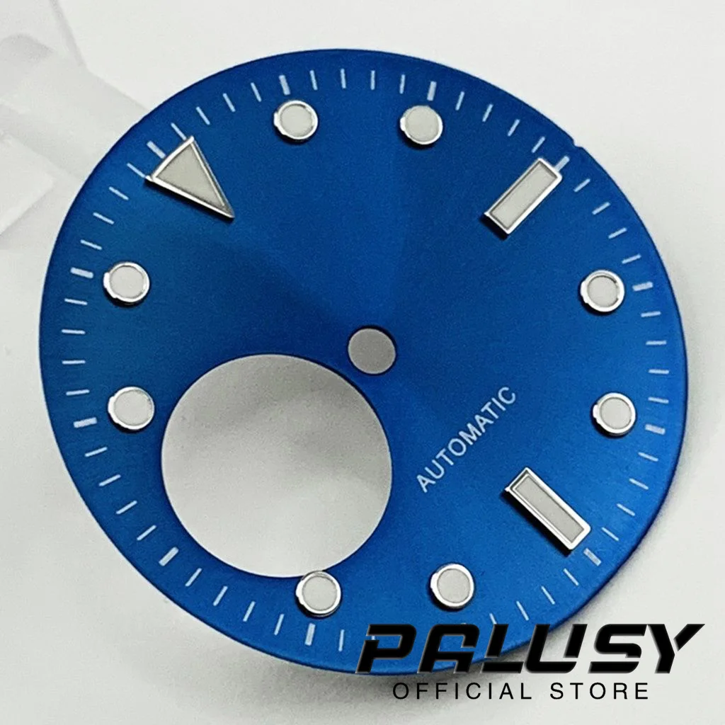 Nh38 29mm Green Grey Blue Black Watch Dial Green Luminous Watch Faces for NH38 Movement Replacement Parts