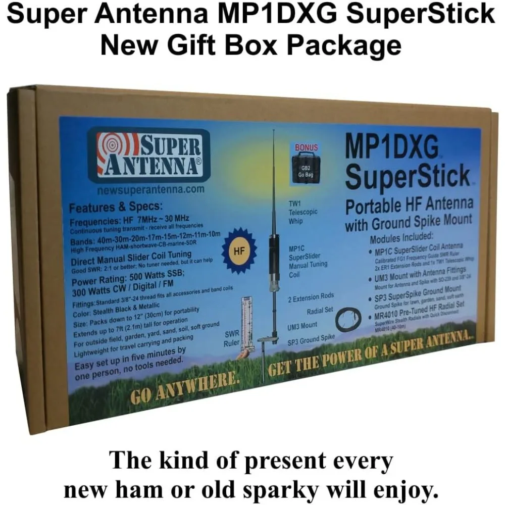 Antena Portabel HF dengan Dudukan Tanah untuk Radio Amatir, Tas Go Bag, Penggunaan Darurat