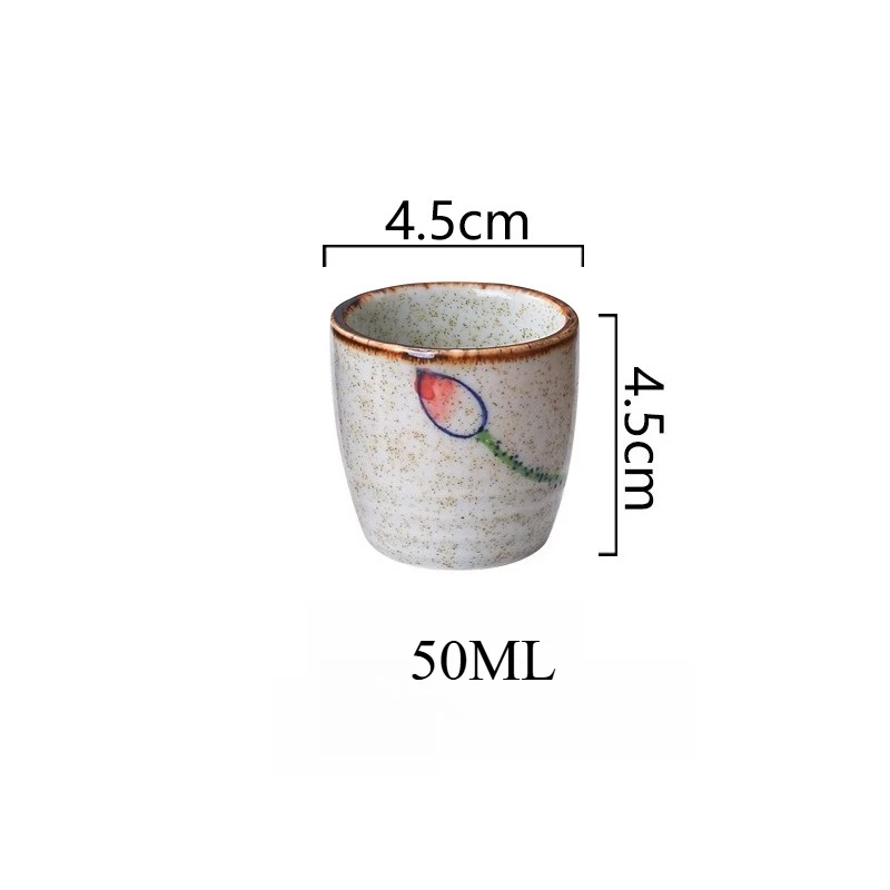 Japanese-style Ceramic Antique White Wine Cup Sake Set Home Retro Coffee Cup Wine Pot Shochu Classical Cup Teacup  Coffee Cups