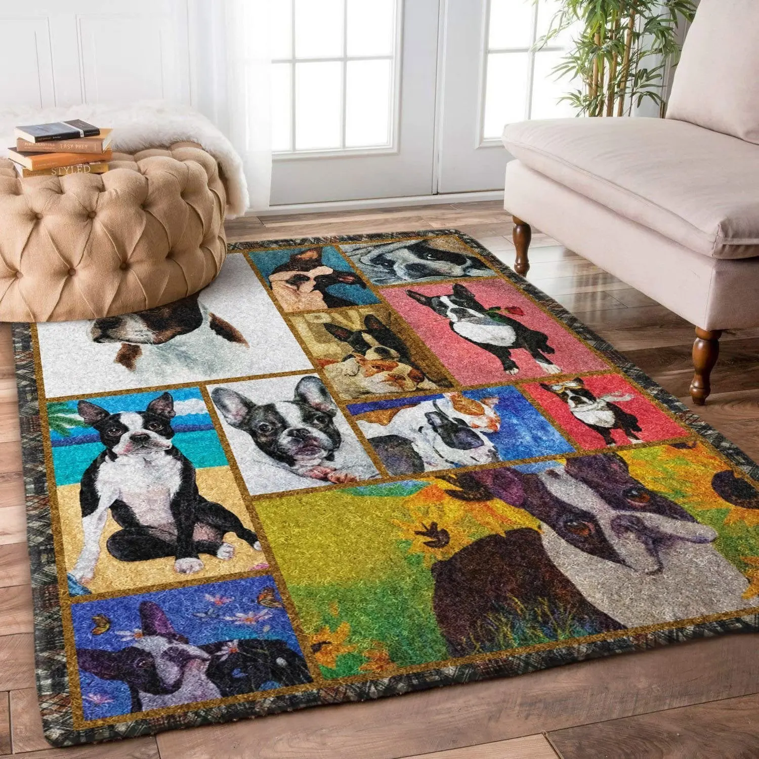 

French Bulldog Dog Area Rug 3D All Over Printed Non-slip Mat Dining Room Living Room Soft Bedroom Carpet 01