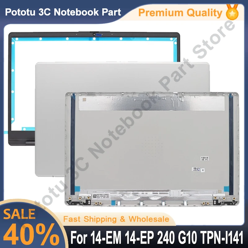 

New Housing For 14-EM 14-EP 240 G10 TPN-I141 Series Laptops LCD Back cover Front Bezel Silver N35861-001 N36306-001