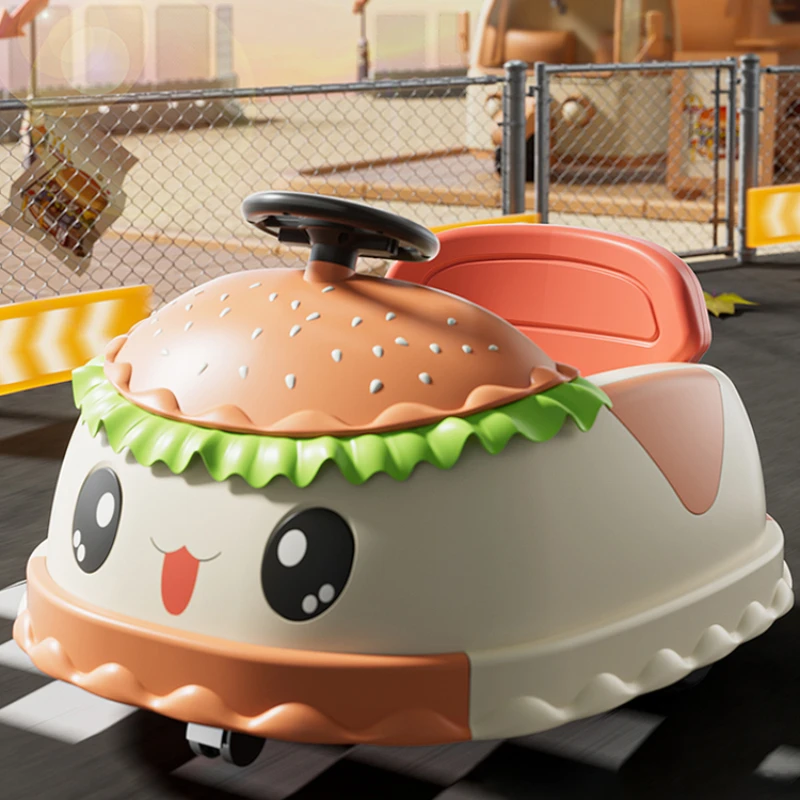 Children's electric car hamburger bumper car baby toy can sit on a four-wheeled vehicle