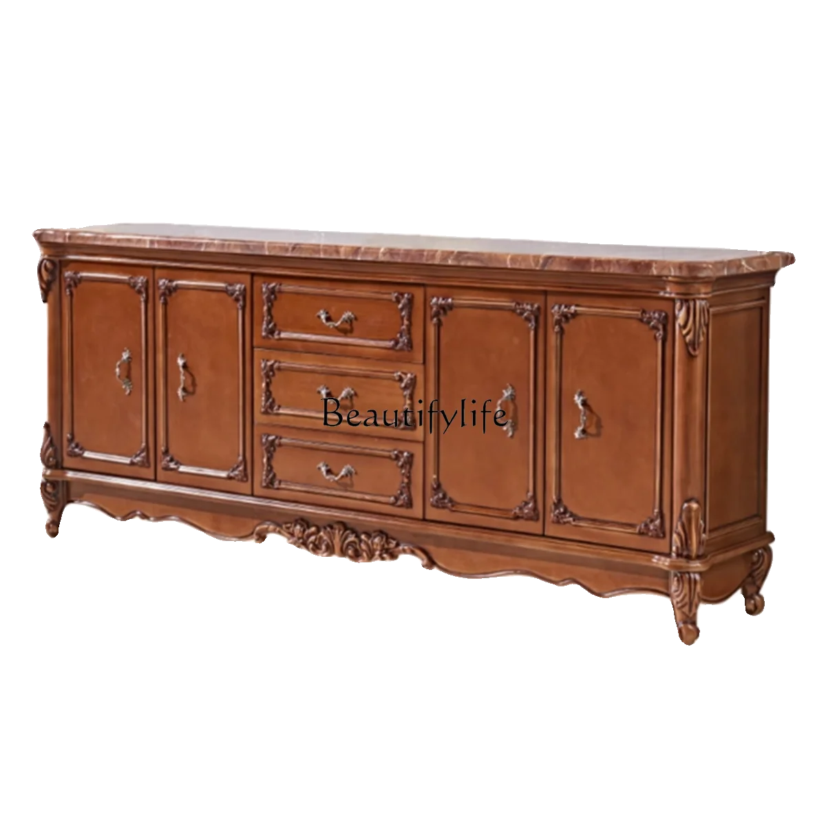 

Solid Wood Marble Storage Dining Side Tea Cabinet Backrest Hallway Hallway