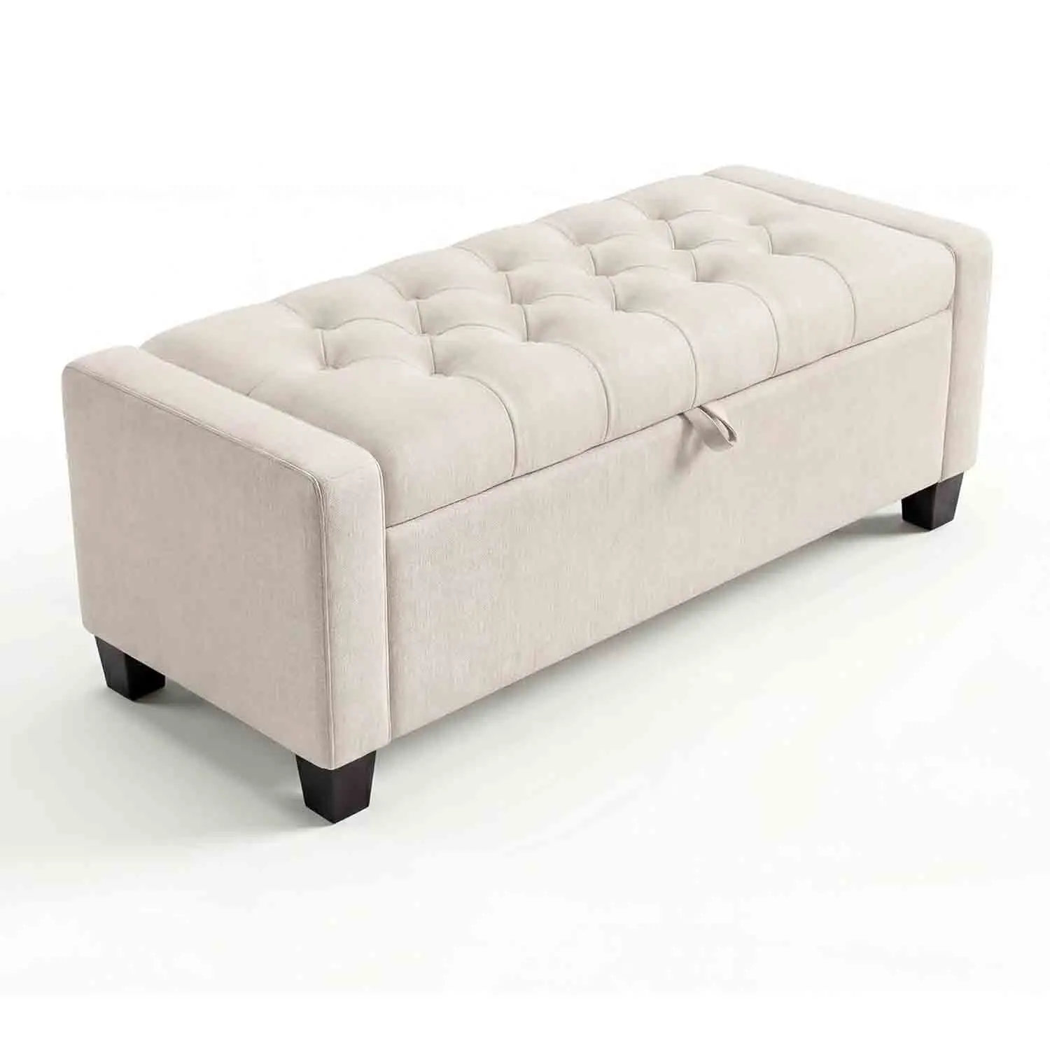 129cm Aufbewahrungshocker mit Soft-Close-Scharnier, Gepolsterte Bank für Schlafzimmer, Eingangsbereich und Wohnzimmer
