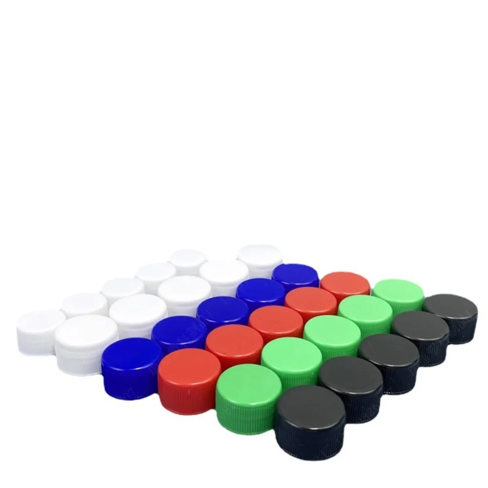 20pcs Circular Plastic Bottle Cap Reusable Multi-purpose Drinking Bottle Cap with Gasket 28mm Screw Bottle Cap