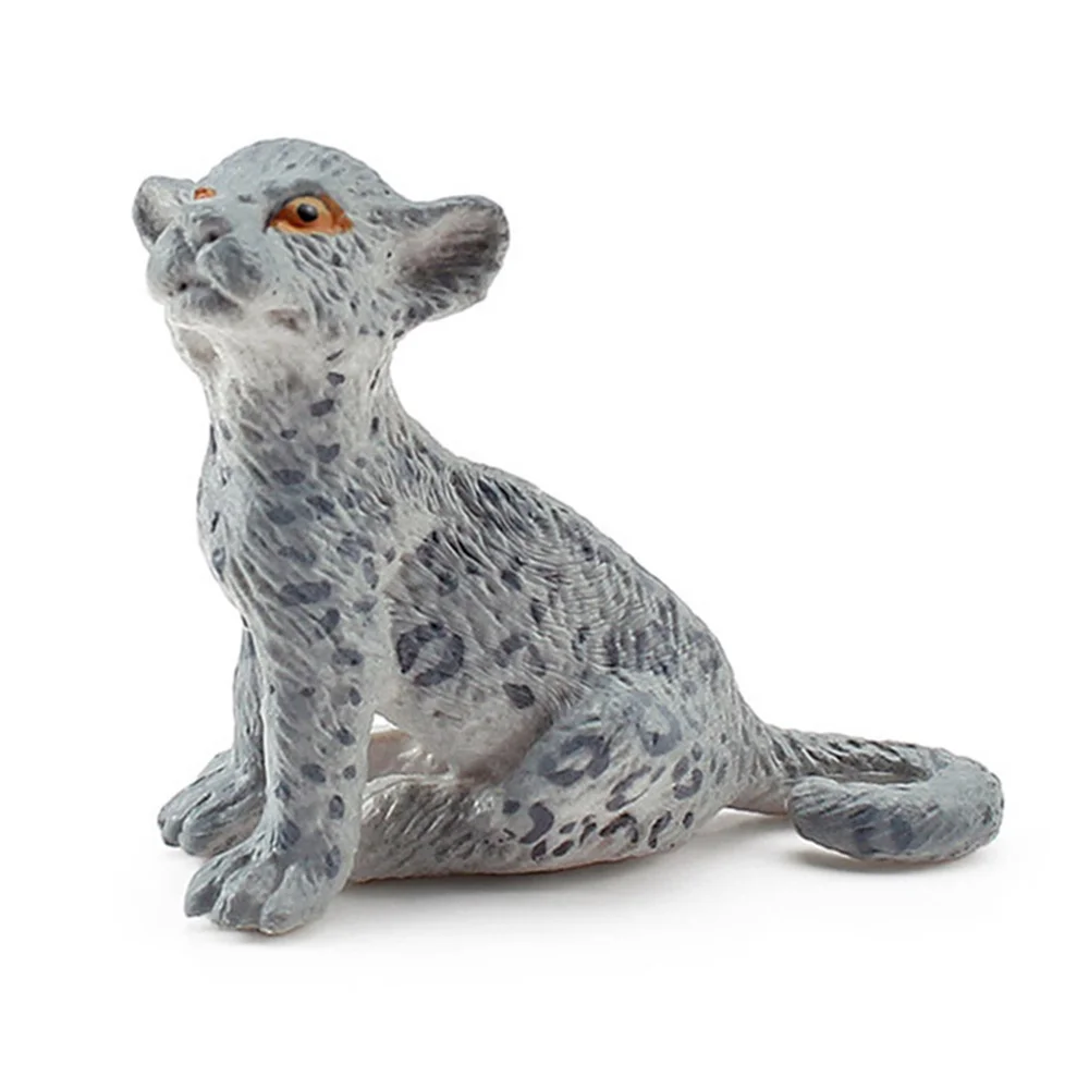 Plastikowe figurki lampartów śnieżnych, zabawki, prezenty dla dzieci na urodziny, dekoracja domu