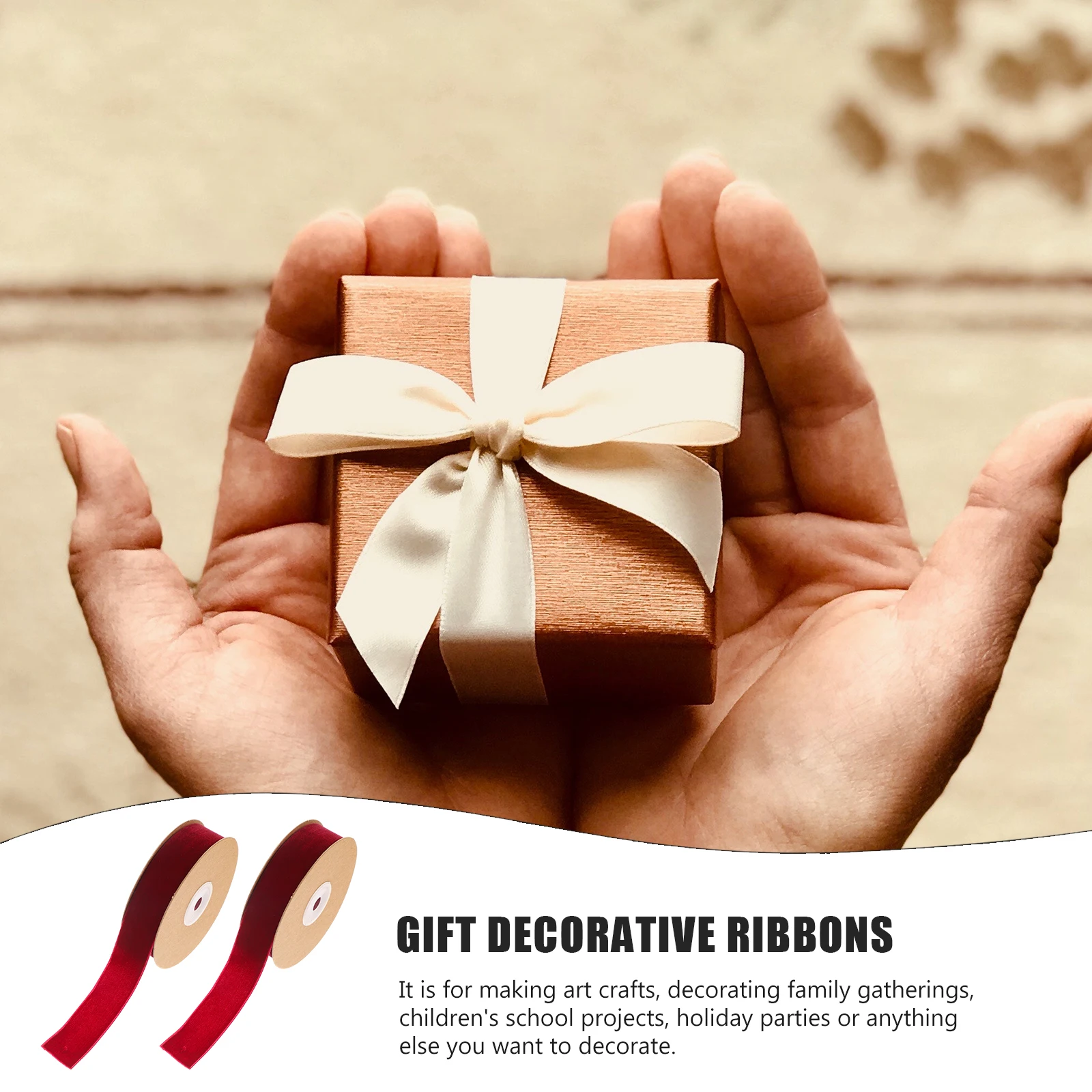 

2 Rolls Chinlon Fabric Diy Crafts Bowknot Making Gift Wrapping Decorative Cake Box Tying Winding Ribbon Hairpin Headdress