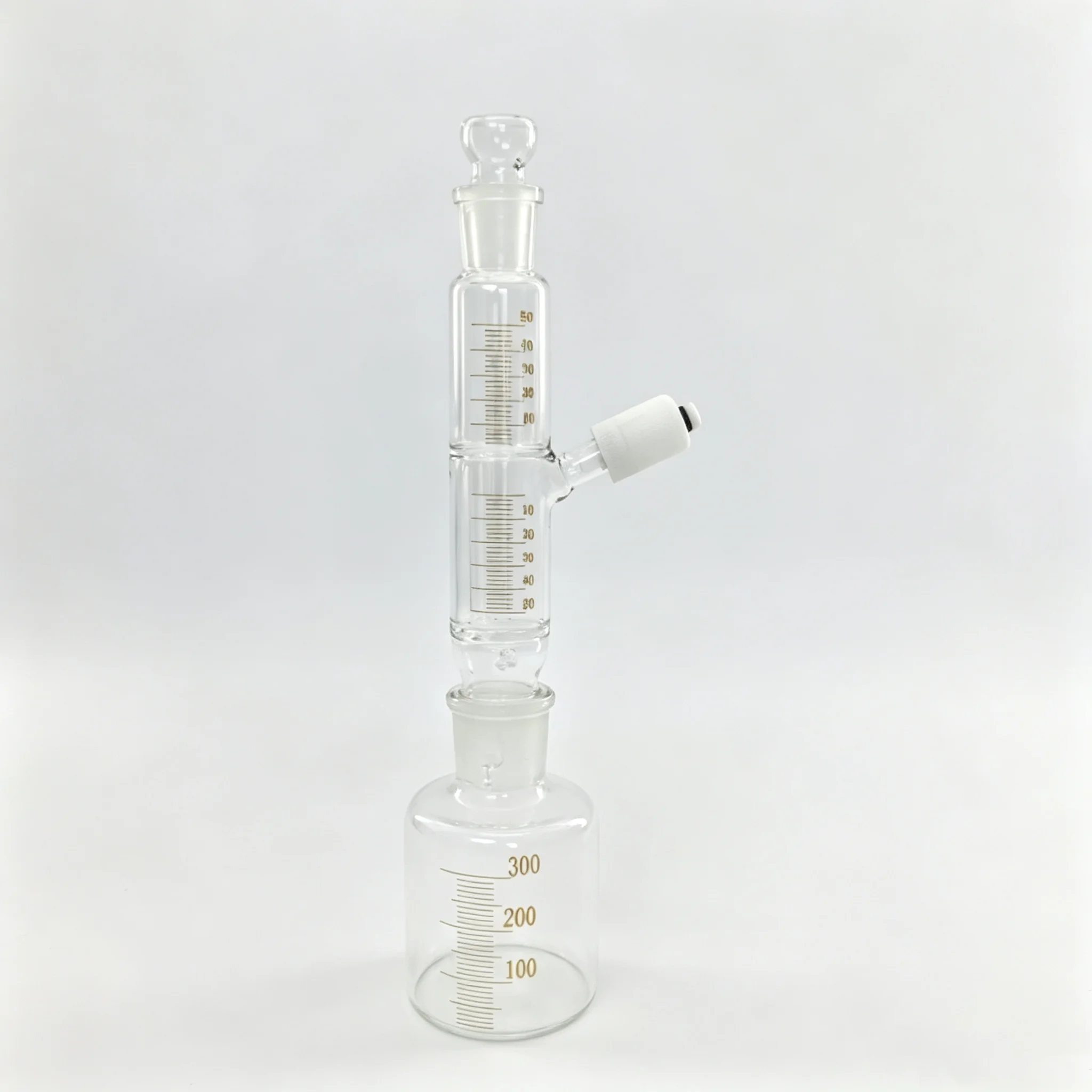 Reactor reaction bottle 300ml PTFE stopper vacuum sealed graduated tube glass instrument paint measuring device