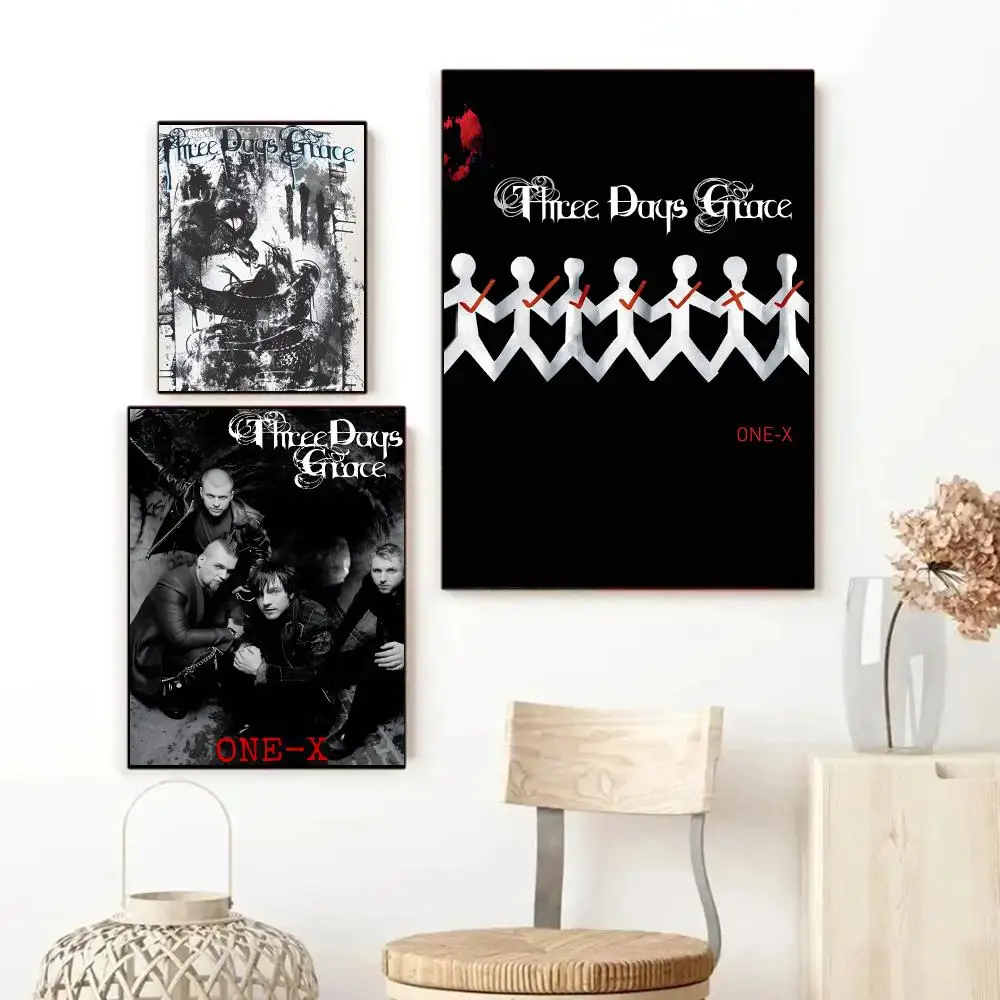 Three Days Grace Rock Band Canvas  Poster Art HD Advanced Aesthetic Printing Paper Wall Art for Living Room Home Decor