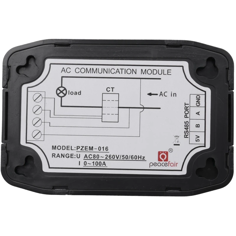 Peacefair AC Single Phase Watt Energy Meter RS485 Modbus 220V 100A Voltage Current Frequency Power Factor Kwh Meter With Split C