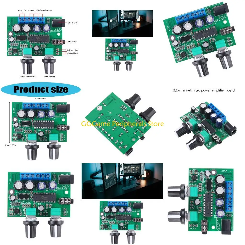 U55B Heavy Duty 2.1 Channel Amplifiers Module 12V Compatible Subwoofer Integration Sound Upgrades