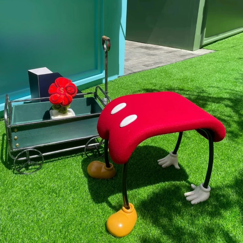 

Cute cartoon lower waist stool household fun shoe changing stool creative low stool tide brand living room store decoration