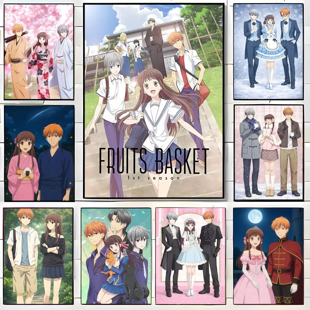 Póster de Anime Shoujo Fruits Basket, arte impreso para pared, adecuado para sala de estar, dormitorio, bar, salón, decoración del hogar, regalo