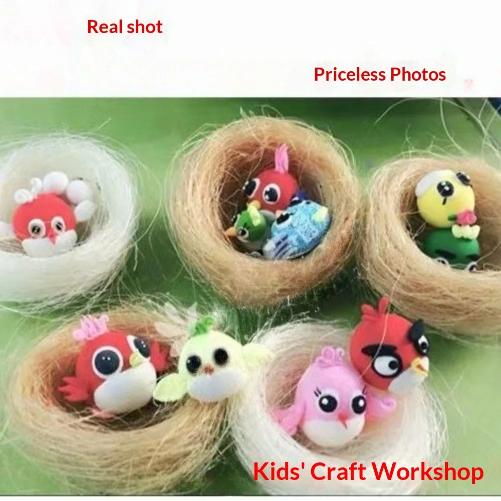 5Pcs/Lot Diameter 8cm Thickened Linen Woven Bird Nest Color 