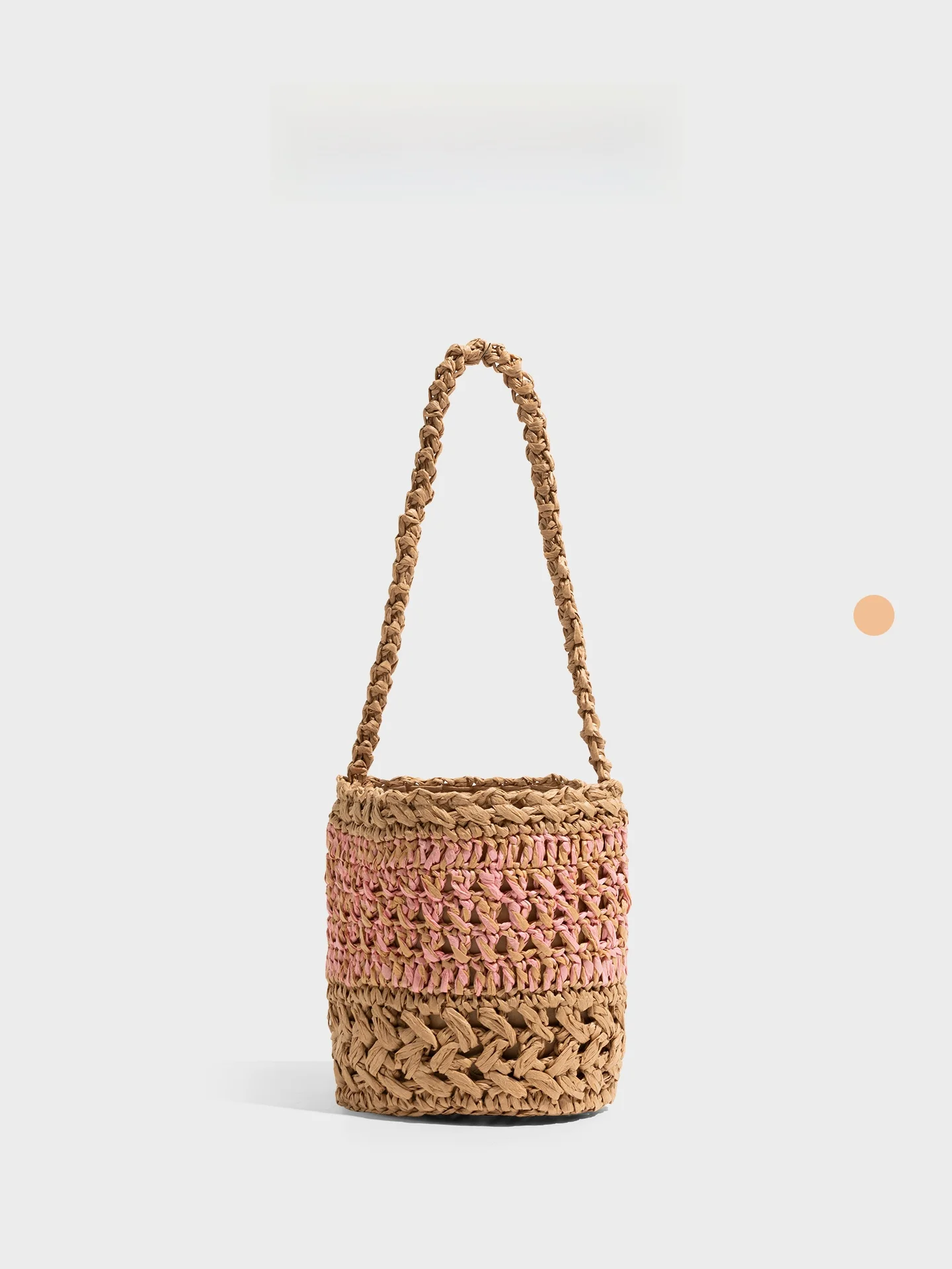 

2026 New Orange Girl Bucket Bag Straw Woven Handbag Single Shoulder Storage Leisure Women's Bag Summer Season Pure Color