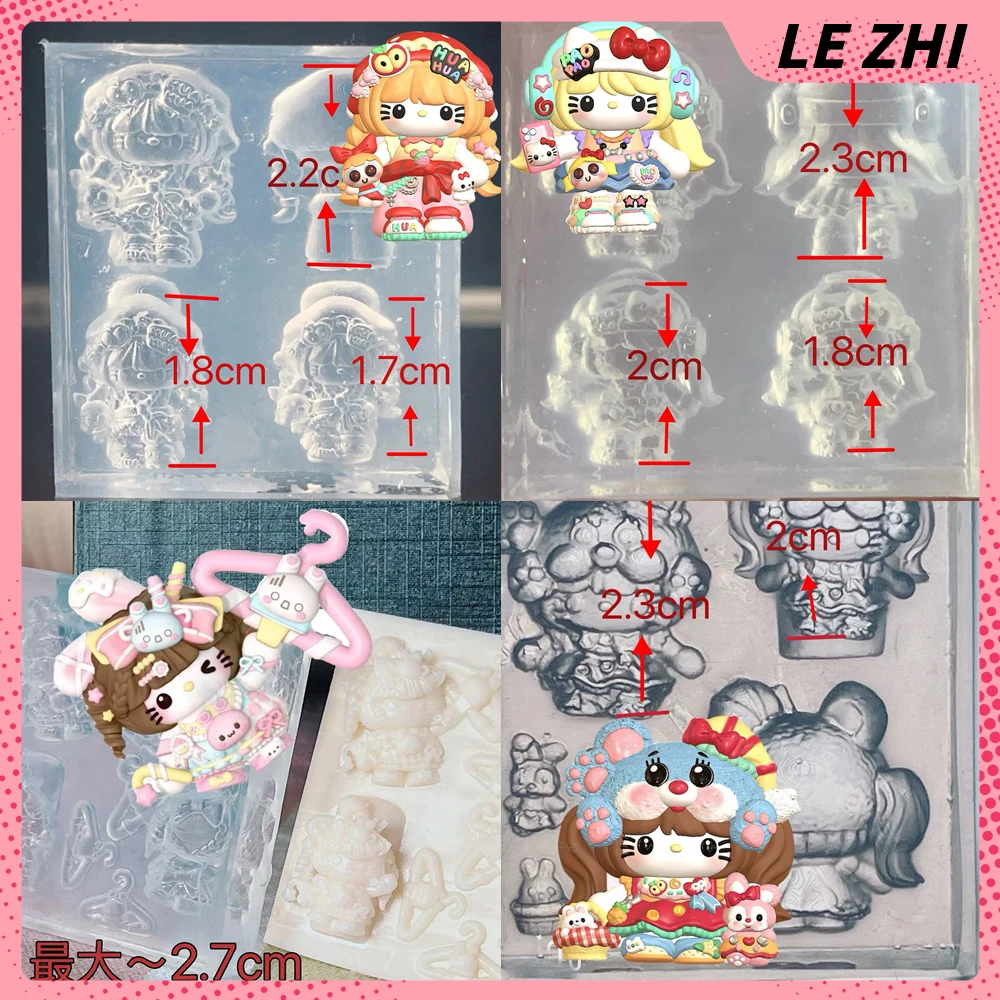 

Y2K Hot Girl Hello Kitty Acrylic Nail Art Mold Cartoon Sanriod Diy Handmade Silicone Nail Mold Accessories Doll Toy Girl Gift