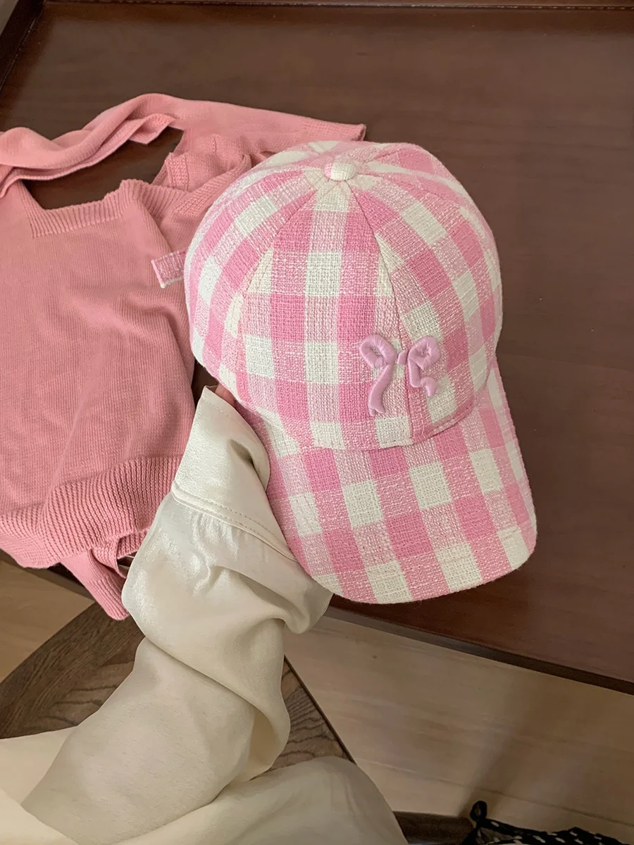 Korean bowknot Flower Embroidery Baseball Caps Women Girl Cute Plum Outdoor Sun Visor Hats Adjustable Sports peaked Cap