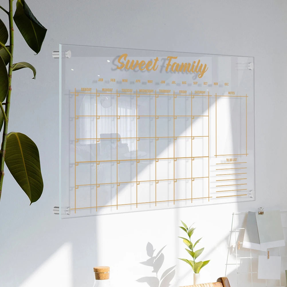 Planificateur hebdomadaire en acrylique, tableau d'écriture Transparent, effaçable à sec, Message, fournitures scolaires et de bureau, bloc-notes, rappel d'enregistrement clair