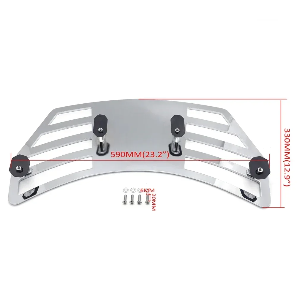 Rear Trunk Luggage Rack Carrier for Honda Gold Wing GL1800 2018–2021 – Chrome/Black