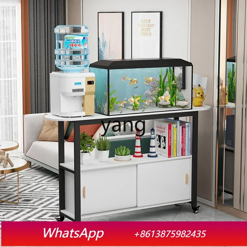 LMMM Iron Fish Tank Base Cabinet Turtle Tank Stand Mobile Sliding Door Cabinet