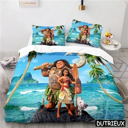 Moana Maui Ocean-Juego de ropa de cama con estampado 3D, edredón de tamaño Queen y King, funda de almohada, regalo textil para el hogar