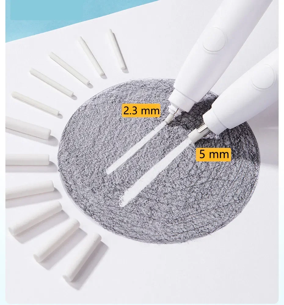 ممحاة كهربائية تعمل بالبطارية، عبوات قابلة للاستبدال للفنانين، رسم بالقلم الرصاص، أدوات مكتبية، مستلزمات طلاب المدارس