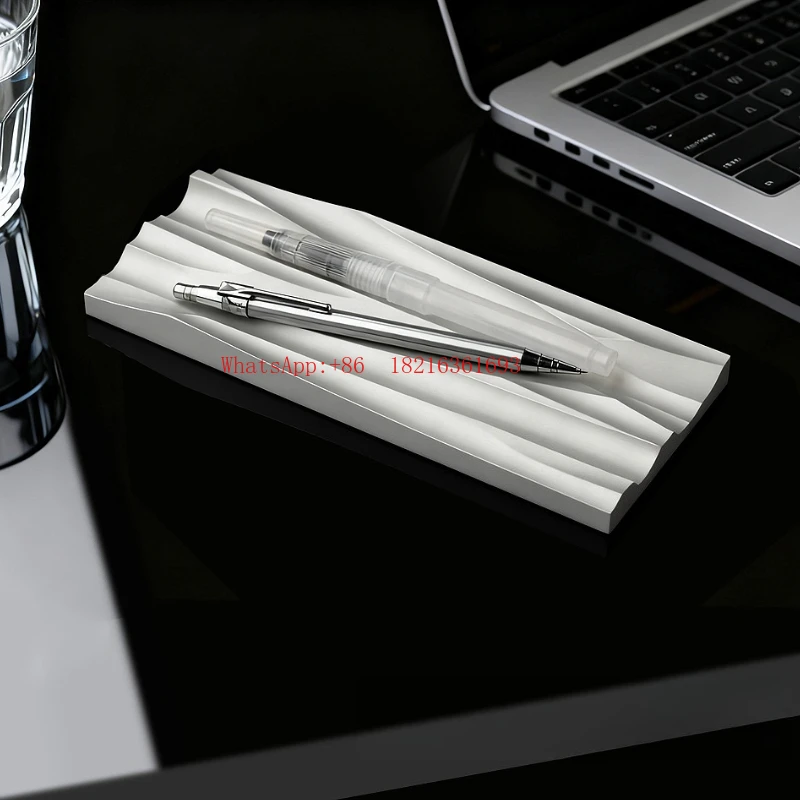 Aluminum Alloy Pen Holder Pen Holder Creative Wave Storage Desk Ornament Pen Holder Gift