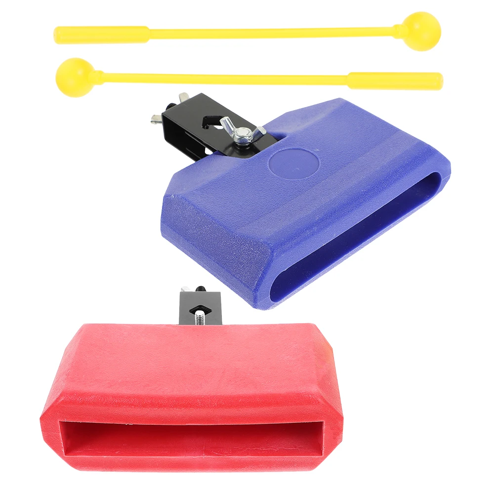 

2 Sets Plastic Jam Block Parts Cowbell Instrument Accessories Pedal Beater Mount Holder For Marching Drum Sticks Lightweight