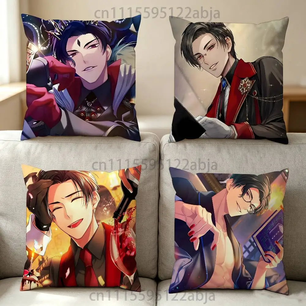 O-Obey Me L-Lucifer Throw Pillow Case 40x40cm Decoration DIY Square Chair Pillowcase Pad Cover